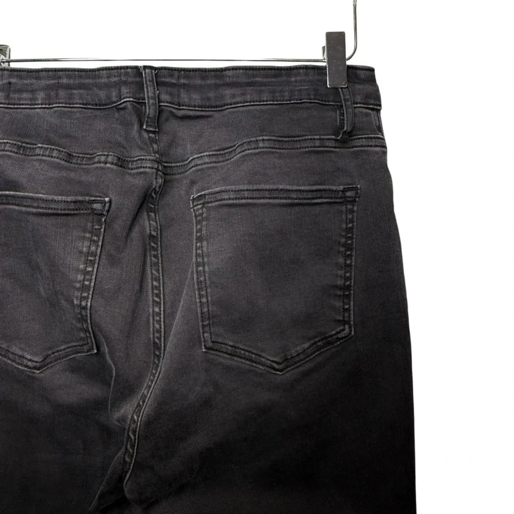 FRAME Le Crop Mini Bootcut Washed Black Frayed Women’s Jeans Sz 30